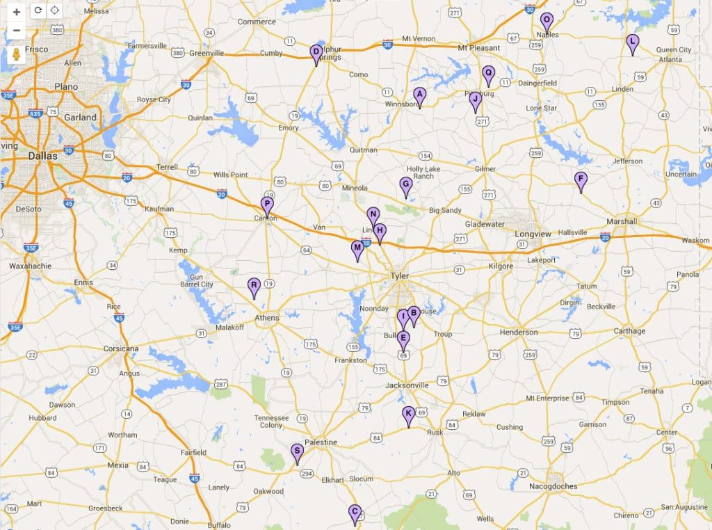 east texas wine trail map
